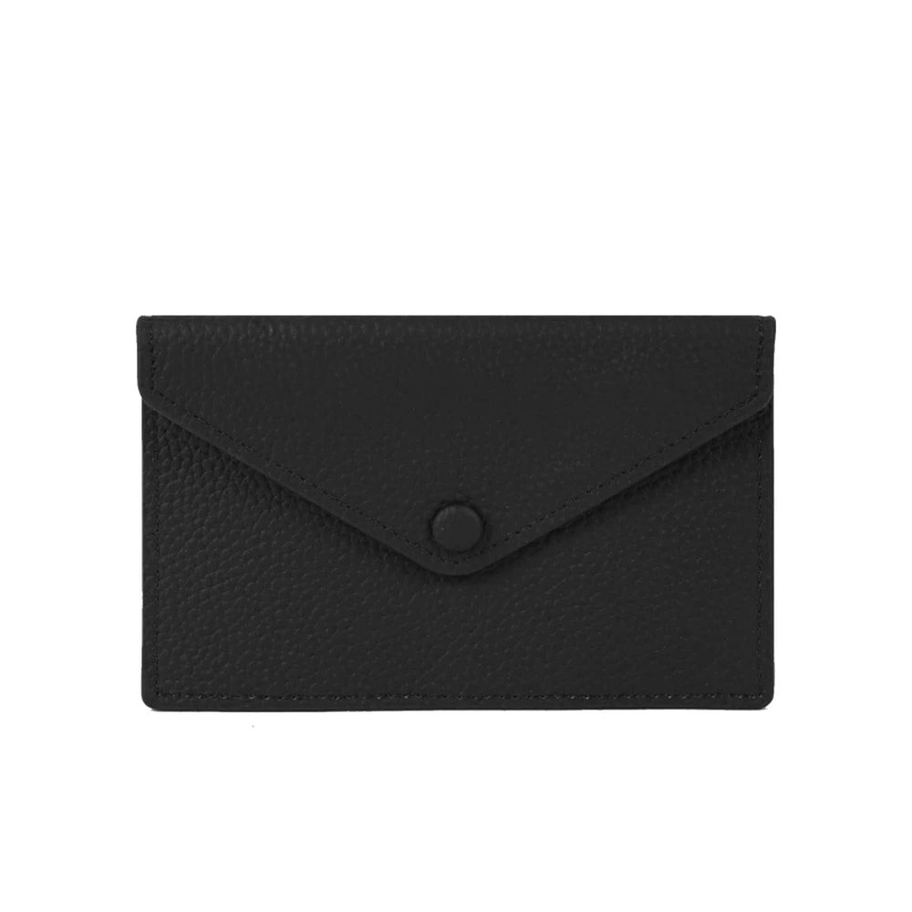 Customized letters, genuine cowhide leather, women's ultra-thin card wallet, women's short envelope, women's wallet