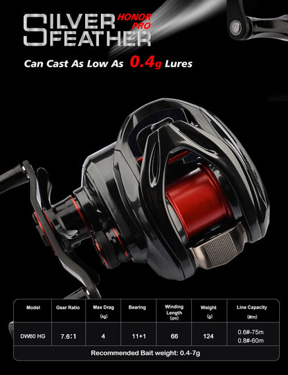 PURELURE New Silver Feather 3.8g Spool Ultralight BFS FINESSE Baitcasting Reel Baitcast Fishing Coil For Shad Trout Reel Smal