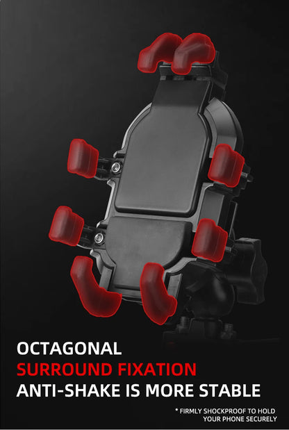 Mobile Phone Holder With Shock Absorber Module Adjustable at Any Angle for Motorcycle Scooter ATV bike Cell Phone Bracket