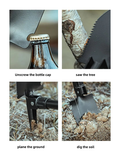 Multi-Function Foldable Camping Shovel Telescopic Survival Gear for Hiking Gardening Snow Removal and Outdoor Adventure