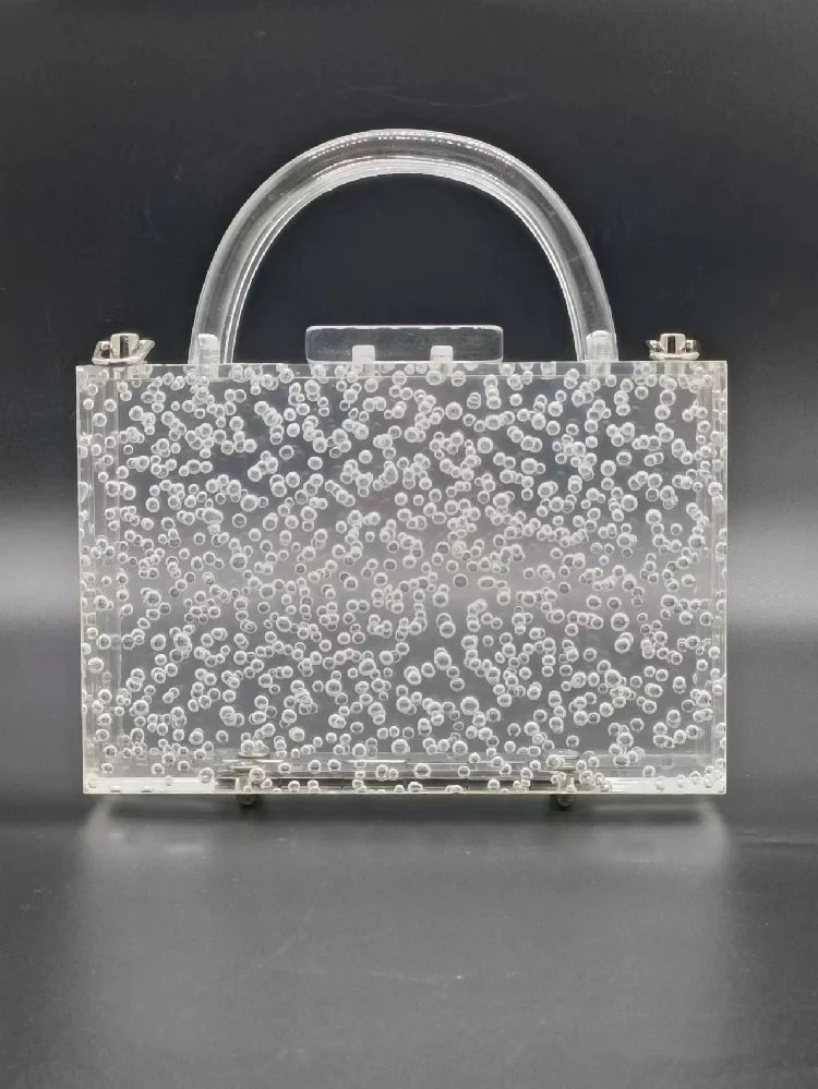 Acrylic Bubble Transparent Bag New Trendy Evening Clutch Handbag Designer Luxury Brand Bags Square Women's Shoulder Tote Wallet