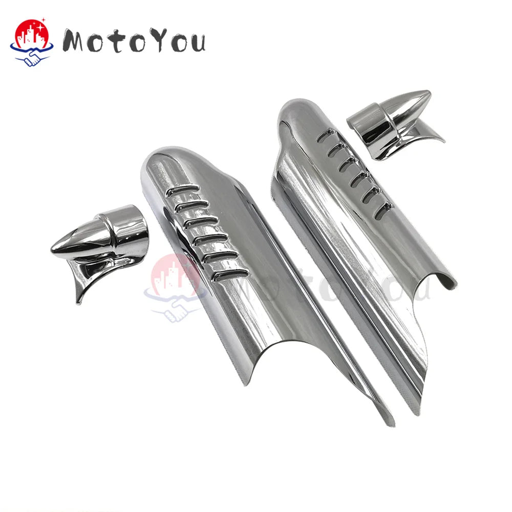Deflector Shield Protector Lower Fork Leg Guard Motorcycle Ornamental Moulding Replacement for Harley Road King Touring 00-13