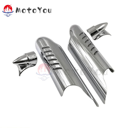 Deflector Shield Protector Lower Fork Leg Guard Motorcycle Ornamental Moulding Replacement for Harley Road King Touring 00-13