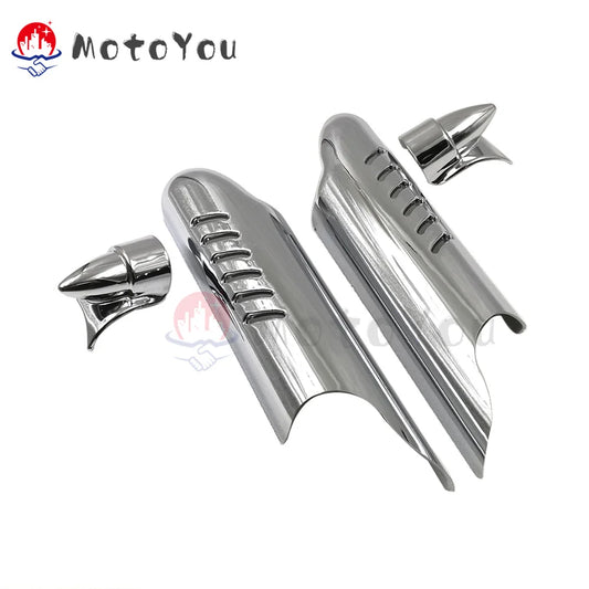 Deflector Shield Protector Lower Fork Leg Guard Motorcycle Ornamental Moulding Replacement for Harley Road King Touring 00-13