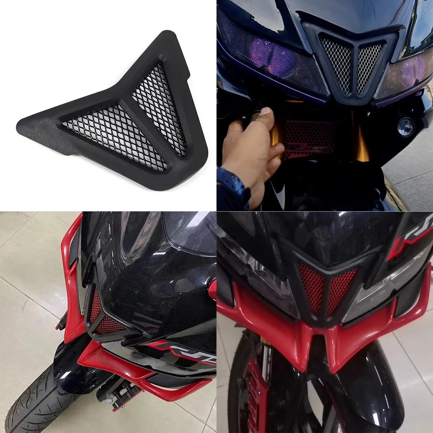 Dirt bike accessories moto decorative air Inlet Head Cover Aluminum Mesh Intake Guard Protector for Yamaha R15-V3 2017-2020