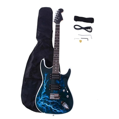39" GST Full Size Electric Guitar Practice Beginner Lightning Style With Bag