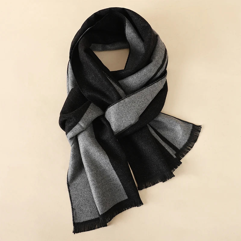 Winter Plaid Scarf Design Men Cashmere Pashmina Warm Shawl Lady Wrap Tassel Scarves Knitted Thick Blanket 2025