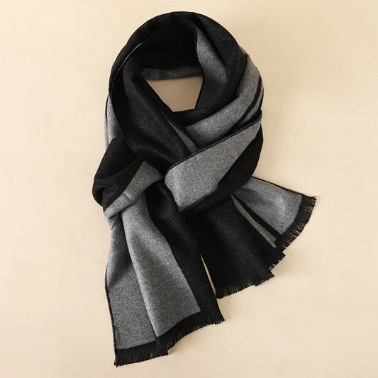 Winter Plaid Scarf Design Men Cashmere Pashmina Warm Shawl Lady Wrap Tassel Scarves Knitted Thick Blanket 2025