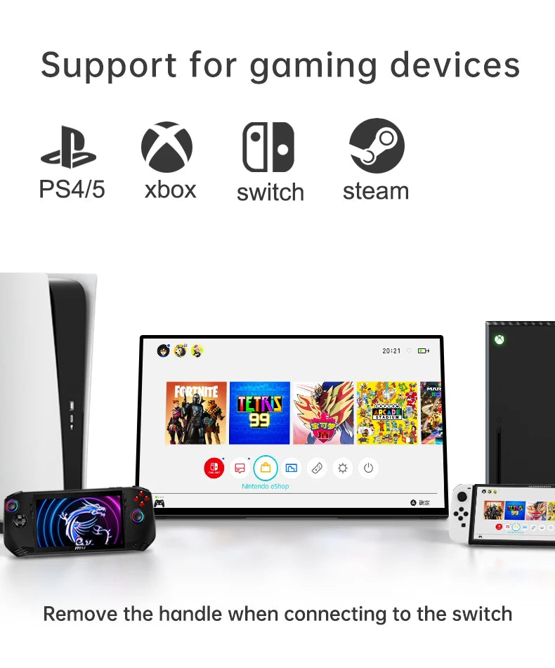VCHANCE 15.6 Inch Portable Monitor Touchscreen with Battery 72%sRGB 300Nit Display with Stand for Laptop Mac Xbox PS5 Switch