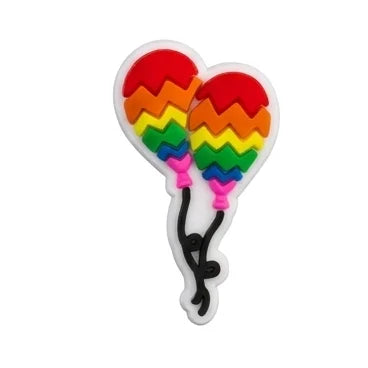 1-10PCS Love Pride Balloon Ice Cream Flag Rainbow PVC Shoe Charms Buckle Clog Fit Wristbands Sandals Shoes Decoration Party Gift