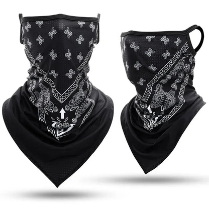 Summer Breathable Bandana Skull Printed Scarf Sun Protection Quick-drying Face Cover Reusable Mask Neck Gaiter Halloween Gift
