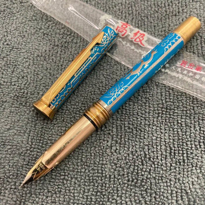90th Century Bronze Rod Old Fountian Pen Commemorative Edition Zhanghua Ink Pen Retro Office School Writing Gift calligraphy pen