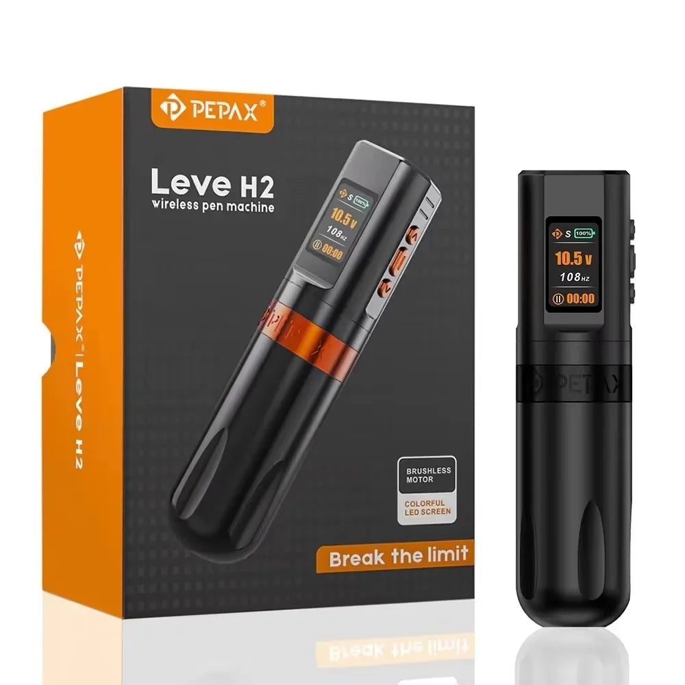 PEPAX Leve H2 Wireless Tattoo Machine Pen 3.5/4.2/5.0MM Stroke Wireless Tattoo Pen with 2000mAh Batteries for Tattoo Artists