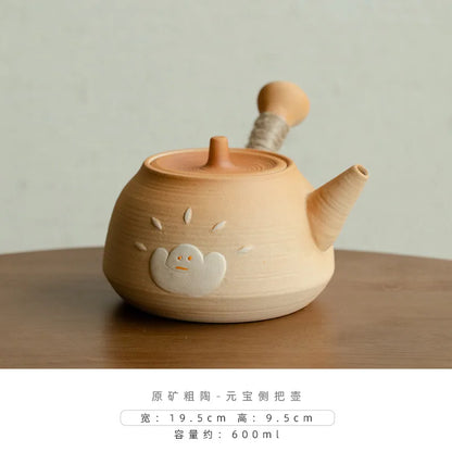 Japanese Charcoal Fire Stove Can Dry-fire Coarse Pottery Anti-scalding Side Handle Kettle Household Tea Stove Charcoal Grill