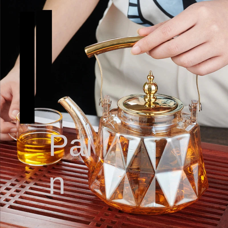 Glass Beam Pot Flower Tea Pot Health Pot Heat Resistant Glass Teapot With Strainer Infuser Teapot to Boil Water Kettle Gaiwan