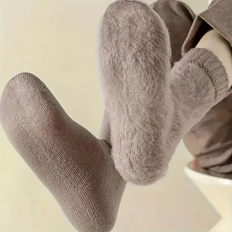 3Pairs Women's Thermal Boot Socks-Thick Warm Soft Cotton Socks for Winter Outdoor Girl Classic Socks Cold Weather Warm Footwear