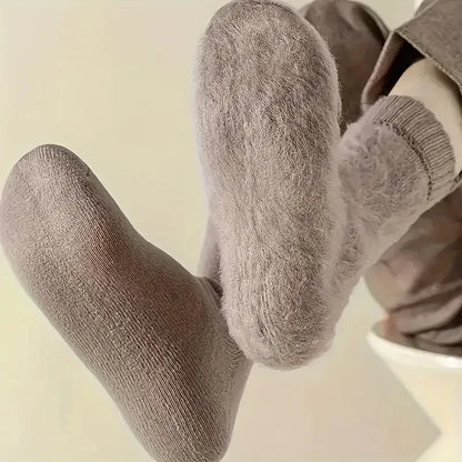 3Pairs Women's Thermal Boot Socks-Thick Warm Soft Cotton Socks for Winter Outdoor Girl Classic Socks Cold Weather Warm Footwear