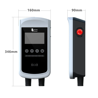 feyree GB/T Socket EV Charger 7.6kw 32A Wallbox 4.3 inch Big Screen APP Charge History Record 11kw 22kw 3 Phase Charging Station