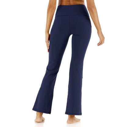 Women Seamless Flared Pants Leggings High Waist Leggings Elastic with Pocket Fashion Flared Pants Gym Yoga Butt Lift Leggings
