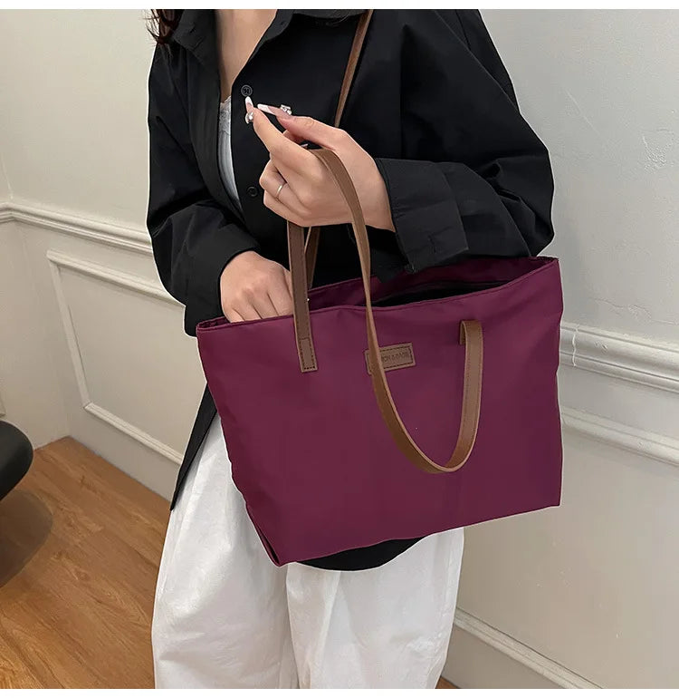 Casual Women's Oxford Cloth Shoulder Bags College Commuter Ladies Waterproof Tote Shopping Bag Large Capacity Female Handbags