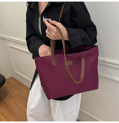 Casual Women's Oxford Cloth Shoulder Bags College Commuter Ladies Waterproof Tote Shopping Bag Large Capacity Female Handbags