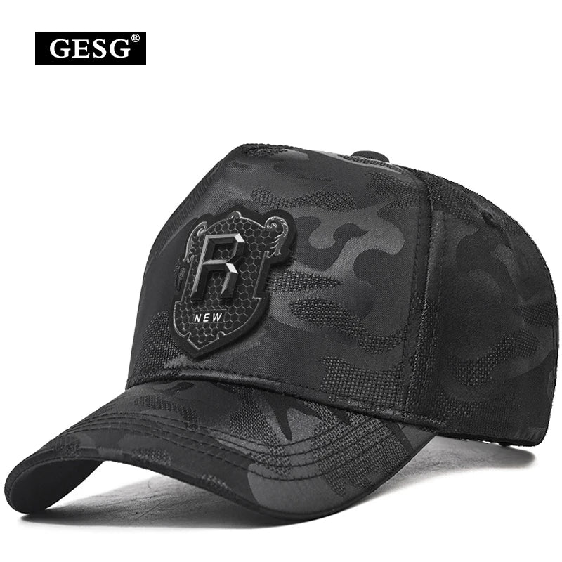 Hip hop Baseball Cap R Logo Camouflage Hat Men's and Women's Summer Sun Hat Adjustable Hiking hat Hip Hop Trucker hat