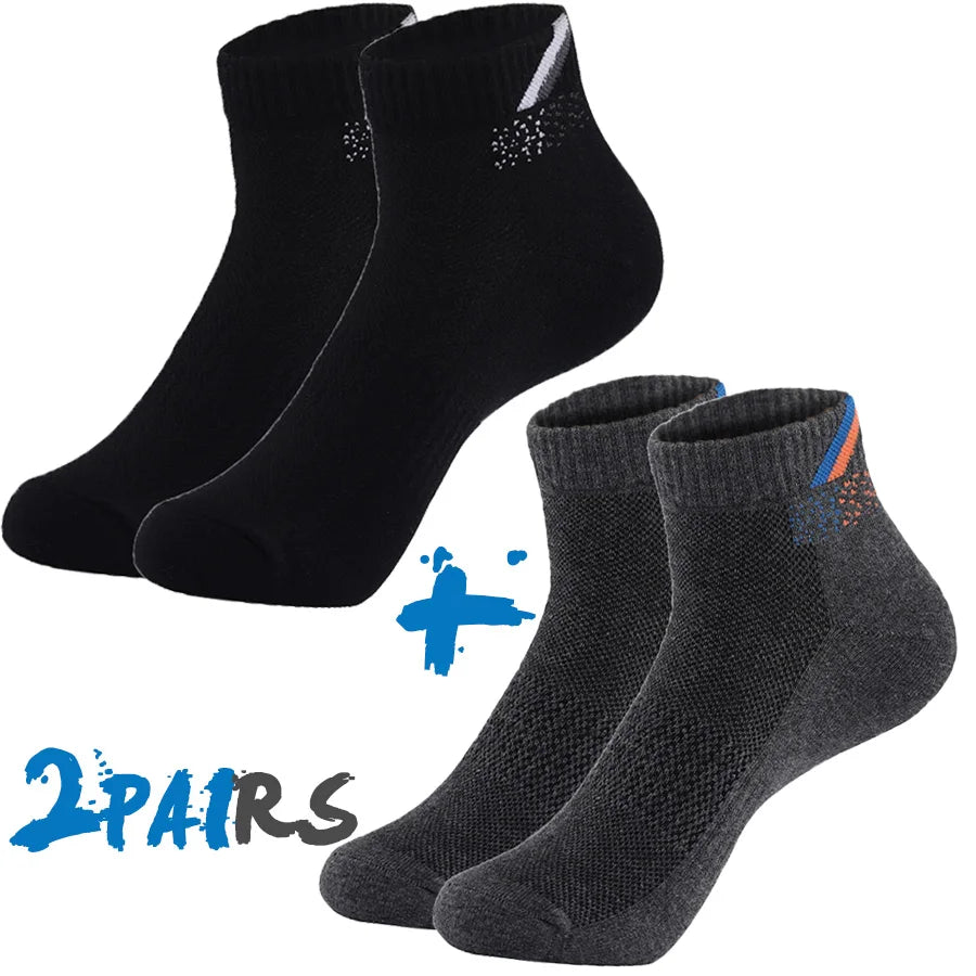 2 Pairs/Lot Running Socks Men Sport Outdoor Casual Cotton Red Stripes Compression Black Colorful Sock Male Gifts 21 Colors