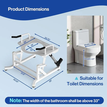 Electric Toilet Lift Seat - Powered Toilet Seat Risers with Handles for Seniors and Disabled, Height Adjustable, Support to 330l