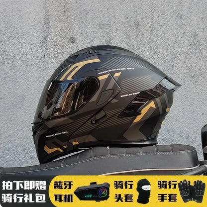 Motorcycle Helmet Full Face Racing Motorbike Helmet with Double Sun Visor Women Man Flip Up Moto Helmets Capacete De Moto
