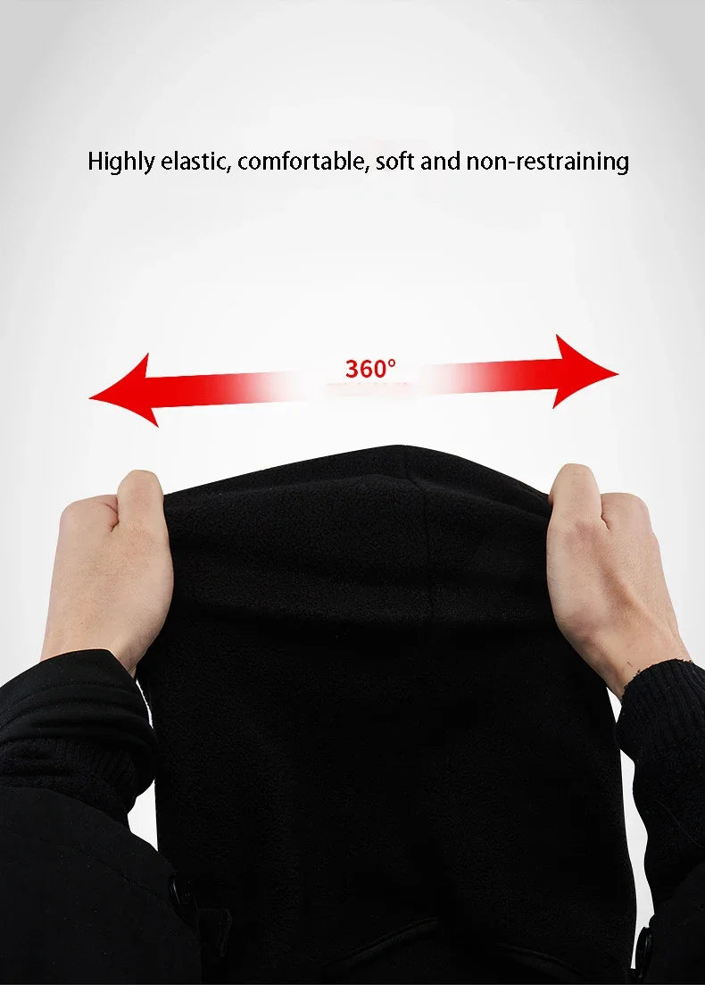 Motorcycle Mask Fleece Thermal Neck Full Face Mask Keep Warm Riding Balaclava Biker Ski Winter Windproof Dustproof Face Shield