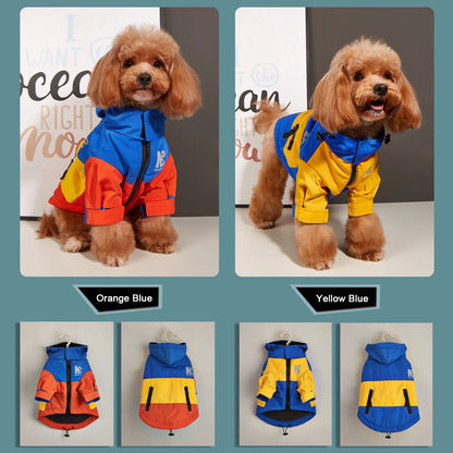 Fashion Winter Dog Jacket Waterproof Pet Raincoat Thick Fleece Warm Large Dogs Clothes Windproof Coat French Bulldog Chihuahua