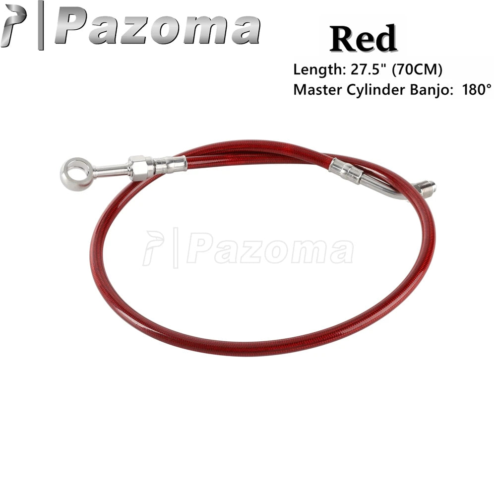 Motorcycle Hydraulic Banjo Braided Line Steel Brake Hose Cable For Harley Softail Slim Breakout Deluxe Street Bob Fat Boy 18-23