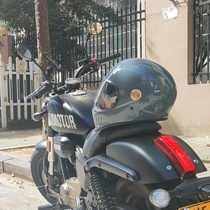 Dot-approved, motorcycle full-cover vintage helmet, Cafe cruiser helmet, PC lenses, suede lining