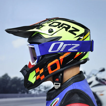 ORZF16-Off road motorcycle helmet, men's and women's rally helmet, mountain bike riding speed drops in all seasons