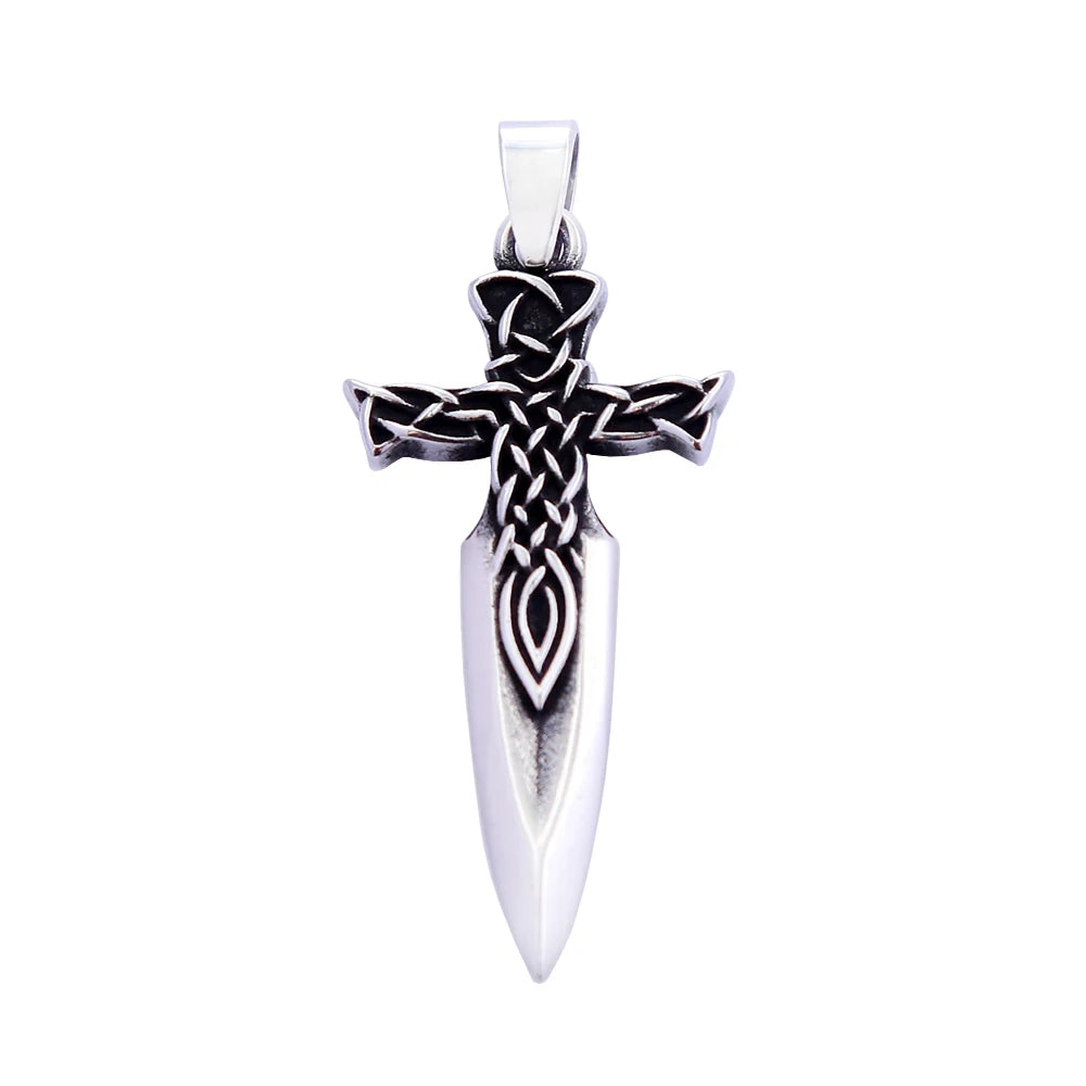 Fashion Nordic Celtic Knot Pendant Stainless Steel Spear Arrow Viking Necklace For Men Vintage Amulet Jewelry Gift Dropshipping