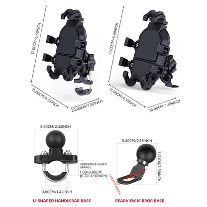 Mobile Phone Holder With Shock Absorber Module Adjustable at Any Angle for Motorcycle Scooter ATV bike Cell Phone Bracket