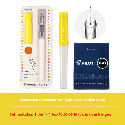 PILOT Kakuno Transparent Demo Student Fountain Pen,FKA-1SR Best for Practice,Calligraphy Available in EF/F/M Nibs Fun&Functional