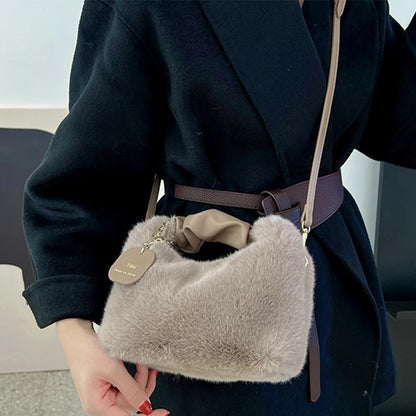 New Woman Soft Plush Handbags Shoulder Bag Fashion Autumn And Winter Korean Version Simple Crossbody Bags For Traveling Shopping