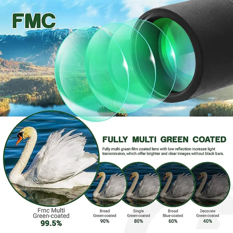 25-75x60 Telescope Spotting Scope Powerful Zoom Monocular FMC BAK4 Waterproof For Bird Watching Target Shotting With Tripod