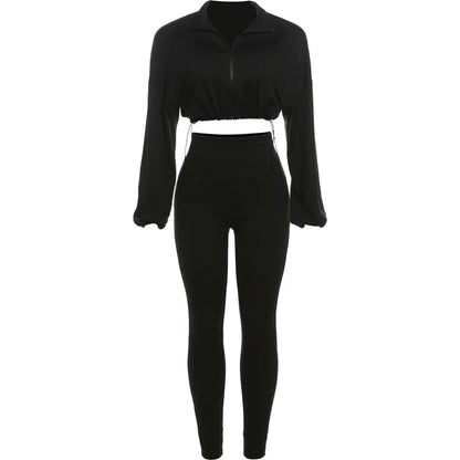 Weird Puss Women Tracksuit 2 Piece Set 2024 Autumn Casual Zip Thin Drawstring Jacket+Leggings Matching Streetwear Sporty Suit