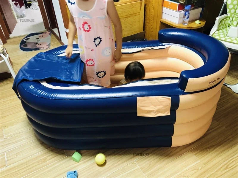 Large Capacity Inflatable Bathtub Portable Home Folding Spa Steam Sauna Bathing Bucket Hotel Space Capsule