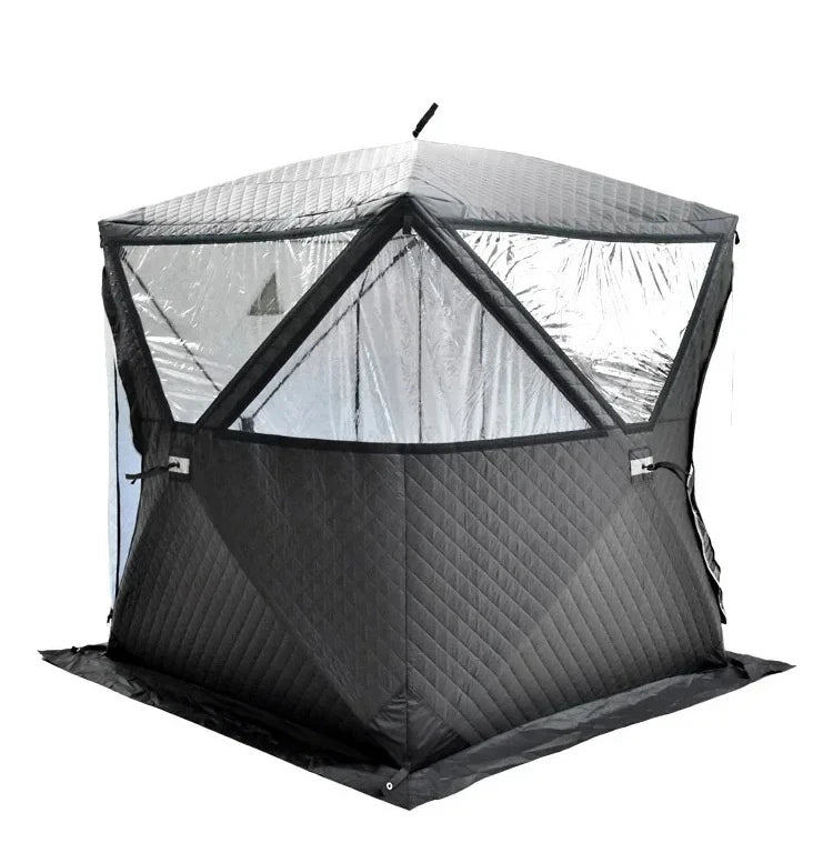 Tente de sauna mobile extérieure carrée portable, adaptée à la randonnée  camping en hiver, avec fonction d'isolation thermique