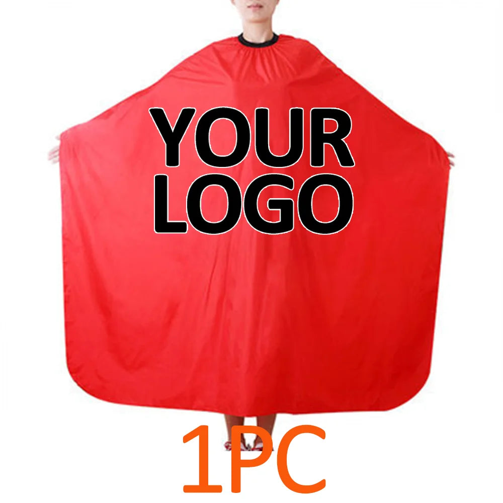 Professional Hairdressing Salon Nylon Cape with Closure Snap Barber Styling Cape Black Hair Cutting Accessories Customed Label