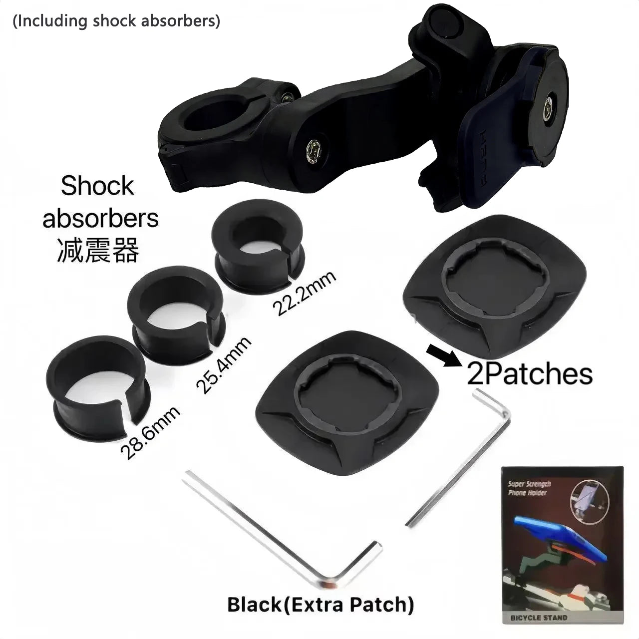 Standes Motorcycle Bike Phone Holder 360° Rotatable Detachable Mount for Delivery Navigation Self Lock Anti-shake Phone Holder