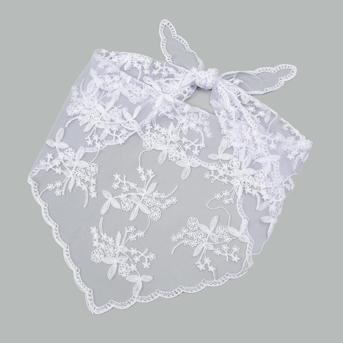 Wholesale French Lace Triangle Scarf Embroidered Flower Lace Scarf Small Shawl Crochet Head Scarf Headwraps Bandana For Women