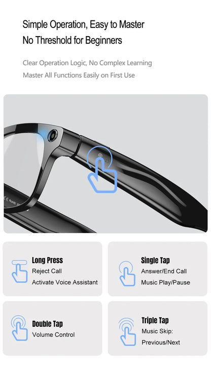 Xiaomi AI Smart Glasses 8K HD Photochromic Multifunction Translate Camera Glasse Bluetooth Calling Voice Assistant Music Player