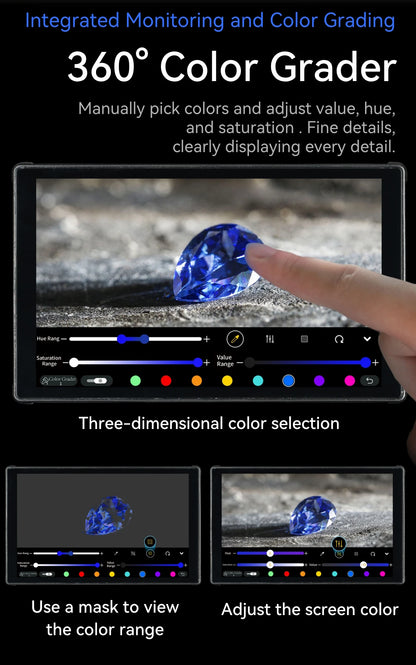 PortKeys LH5C -5.4 Inch On-Camera Monitor with Wired Camera Control/Focus Tracking Frame, 4K 360 Degree Color -Adjustment