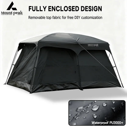 Mount Peak offers two-bedroom tents that can accommodate 5-8 people, and outdoor camping park family tents with sunshades.