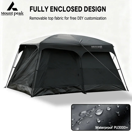 Mount Peak offers two-bedroom tents that can accommodate 5-8 people, and outdoor camping park family tents with sunshades.