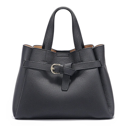 Zency Fashion Genuine Leather Top-handle Bag For Women Luxury Designer Crossbody Bag Zipper Purse Elegant OL Work Bag Tote Sac